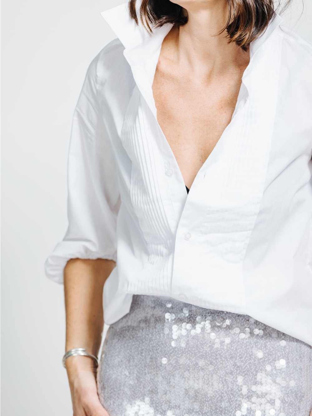 KMJ Meeghan Tux White Size S Button-Up Shirt - Classic Collared Top
